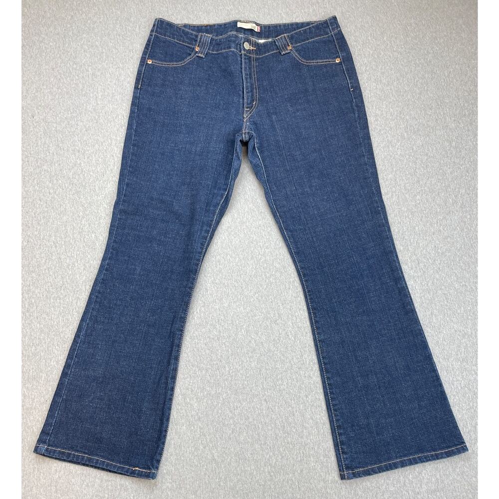 Levis 525 Jeans Womens 16M Blue‎ Cotton Blend Stretch Dark Wash Bootcut Leg